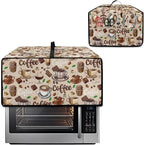 Coffee Chocolate Cake Print Toaster Oven Cover with Top Handle, Heavy Duty Dust-proof Microwave Oven Cover Compatible with Most Toasters Ovens (Medium-14.5 * 18.46 * 9 inches)