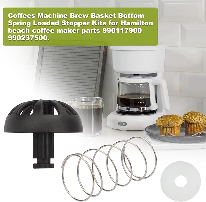 Coffee Machine Brewing Basket Bottom Spring Loaded Stopper Kits Replacement for Hamilton Beach Flexbrew 2-Way Coffee Maker Brew Basket Parts 990117900 990237500 (2)