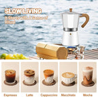 3 Cup Aluminum Espresso Stovetop Moka Pot Express Coffee Maker Percolator Italian Classic Mocha Coffee Machine for Italian and Cuban Cafe Brewing for Home & Camping 150ml 5oz