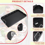 DcYourHome Full Size Griddle Insert for Charbroil Commercial TUR-Infrared Gas Grills 463242515 463242516 463367016 463246018, Carbon Steel Flat Top Griddle Plate for Charbroil 3-Burner Grill Parts