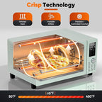 Nuwave Bravo Pro Smart 21QT Toaster Oven Air Fryer Combo, Convection Oven Countertop, 10 functions all in 1, with even & quick crisp technology, 50-450°F, 1800W, Mint Green