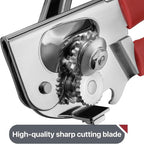 Commercial Can Opener, UHIYEE Hand Crank Can Opener Manual Heavy Duty with Comfortable Extra-long Handles, Oversized Knob, Large Handheld Can Open Easy for Big Cans, Red