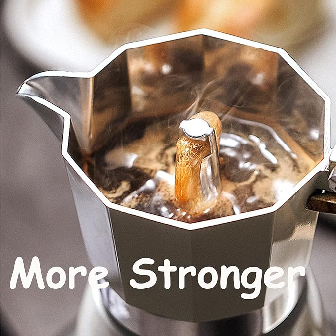 MORDEN MS Moka Pot - Stovetop Espresso Maker 3 Cup/5 OZ Italian Coffee Maker Camping Coffee Pot Manual Cuban Coffee Percolator for Cappuccino or Latte - White