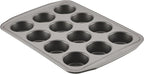 Circulon Nonstick Bakeware 12-Cup Muffin Tin, Gray, Steel