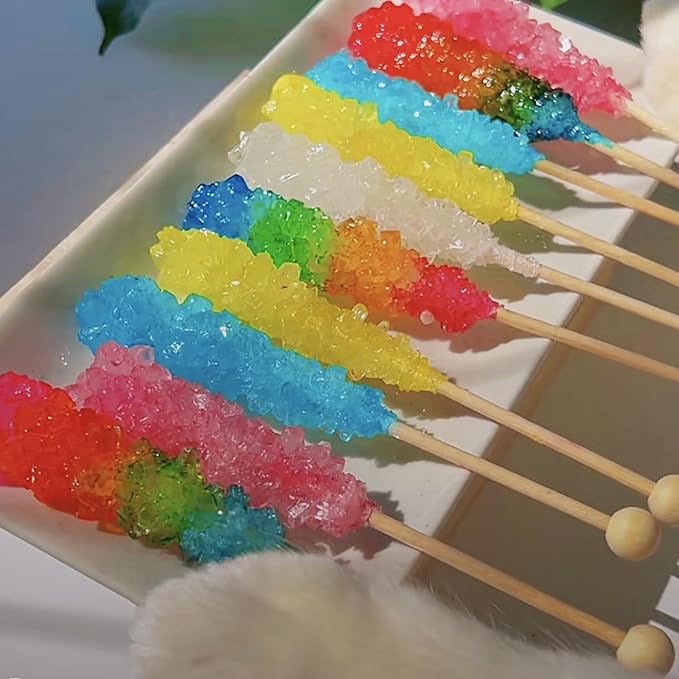 100 Pieces 6Inch Rock Candy Sticks with Ball Wooden Sticks Wood Cake Sticks Drink Stirrer Sticks for Lollipop Coffee Appetizer Skewers (Round)