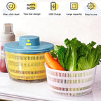 Large Salad Spinner,3-in-1 Vegetable Wash Bowl, Salad Bowl & Lettuce Spinner, Fruit Cleaner,4.22Qt Lettuce & Fruit Washer, Quick Drainage Electric Mixer