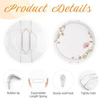 3 Pack Plate Hangers for The Wall, Suitable for 10-14 inch Art Plate, Stainless Steel Invisible Heavy Duty Wire Plate Holder with Wall Hooks, Plate Hangers for Displaying Plates, Platter, Dish, Silver