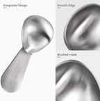 18/8 Stainless Steel Coffee Scoop: U-Taste 1 Tablespoon Metal Measuring Spoon Set of 2, Short Handled Measure Scooper for Ground Coffee, Bean, Espresso, Powder, for Canister (Silver, 1Tbsp/15ml)