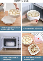 Microwave Vegetable Steamer, Microwave Steamer for Vegetables, Microwave Heating Bowl, Micro Cookware for Cooking (1 - Layer)