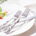 HIKAA Silverware Set, 65-piece Silverware Set with Serving Utensils Set, for Kitchen, Home, Wedding, Party, Mirror Polished and Dishwasher Safe