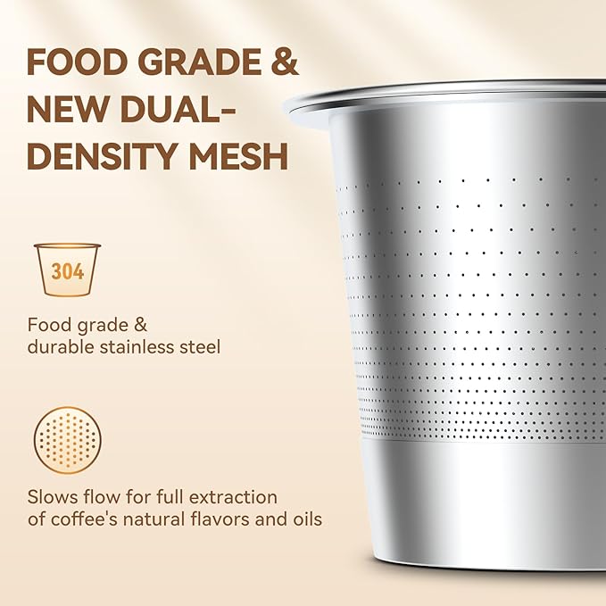 CAPMESSO Reusable K Cups for Keurig 1.0: Stainless Steel Coffee Pod Metal Refillable K Cup - Universal Coffee Filters for Keurig 1.0 Coffee Maker, Eco-Friendly, Innovative Design