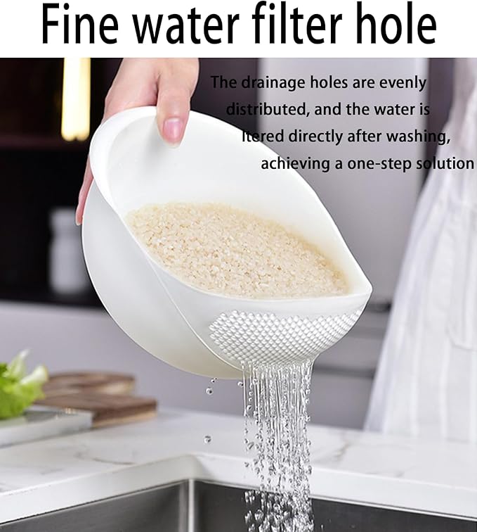 2-in-1 Rice Colander, Vegetable and Fruit Cleaning Filter Basket, 2Piece Sturdy and Easy-To-Use Food Grade Kitchen Tool Accessories (Pink, Small)