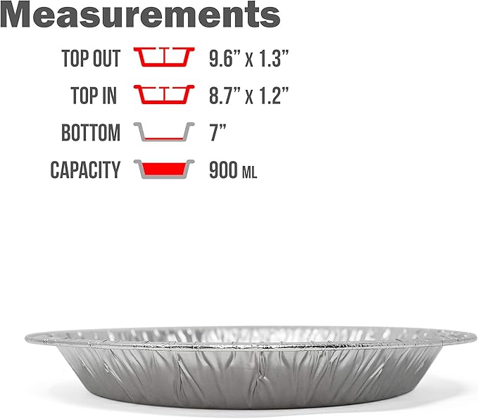 Fig & Leaf (60 Pack) Premium 9-Inch Pie Pans l Disposable Aluminum Foil l Heavy-Duty l Tin Plates for Tart Quiche Pies
