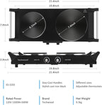 Techwood ES-3203 Hot Plate Electric Double Burner 1800W for Cooking with Adjustable Temperature & Stay Cool Handles, Black Stainless Steel, Compatible for All Cookwares