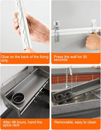 utensil hanger, wall mounted kitchen rail with hooks, waterproof hooks for kitchen utensils, easy installation without drilling (15.8 inches, Cups, 2)