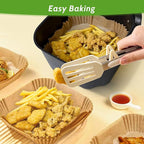 360 Pcs 6.5” Square Unbleached Heavy Duty Air Fryer Paper Liners Disposable, Non-Stick & Non-Leak Parchment Paper Liners for Airfryer Basket, Deep Fryer Parts & Accessories