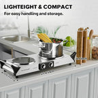 Techwood Electric Stove, Double Infrared Ceramic Hot Plate for Cooking, Two Control Cooktop Burner, Portable Anti-scald handles Suitable for Office/Home/Camp Use, 1800W Compatible for All Cookwares