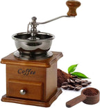 Manual Espresso Coffee Bean Grinder - Vintage Crude Wood Style Coffee Grinders Ceramic Grinding Core Hand Coffee Grinder Portable Coffe Grinder With Coffee Spoon