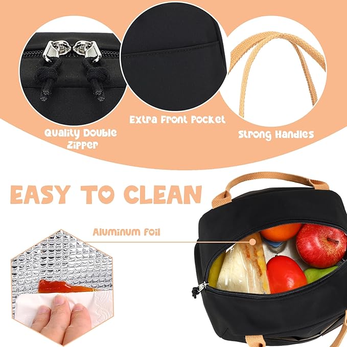 Bluboon Lunch Box for Women Cute Lunch Bag Reusable Insulated Lunch Bags Large Capacity Lunchbox Cooler for Work Picnic or Travel