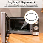Microwave Turntable Ring Replacement 9.2-Inch Microwave Oven Spinner Replacement Parts with 3 Smooth Rollers Universal Fit for Most Microwaves