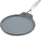 GreenPan Valencia Pro Ceramic Nonstick 9.5" Crepe Pan, Hard Anodized PFAS-Free, Induction Ready, Compatible on All Cooktops, Dishwasher Safe, Oven Safe to 600F, Gray