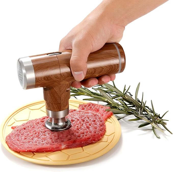 Electric Meat Tenderizer Tool,Cordless Meat Tenderizer Machine with 2 Stainless Steel Meat Mallet,Kitchen Essentials For Tenderizing Steak/Beef/Chicken Chops (brown) (N-09)