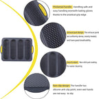 4-cavity Silicone Bread Loaf Pan, Nonstick Sourdough Loaf Pan & Heat Resistant Baguette Bread Pan, Bread Pans for Homemade Bread, Silicone Molds for Baking Hoagie Rolls, Sandwich, Hot Dog Buns