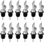 12PCS Weighted Liquor Bottle Pourers, Auto Flip Olive Oil Spout, Stainless Steel Olive Oil Dispenser Spout, Alcohol Pourer Spouts, Liquor Pourers for Suitable About 3/4" Bottle Mouth