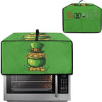 Clover Top Hat Gold Lucky Coin Print Toaster Oven Cover for St. Patrick's Day Decor, Microwave Cover for Kitchen Countertop Appliance Dust Protector Decorative Oven Accessories, Green, L
