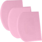 SURDOCA Dough Scraper Bench Scraper - 3P 8.3x5.5" Plastic Flexible Bowl Scraper, Sharp Edge & Angles Cake Scraper. Non-Slip Bakeware Decorating Tools Sculpting & Modeling Tools - Pure Pink