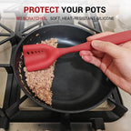 Mincing Spatula Meat Chopper, Hamburger Grinder, Premium Heat Resistant Smasher for Ground Beef, Potato Mix Tool, Meat & Poultry Tenderizers-Red