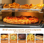 NUWAVE Bravo XL Air Fryer Convection Toaster Oven Countertop, 112-in-1 Smart Grill Combo with Original Flavors & Marks, Adjustable Heating Zones for Pizza, Roast, Bake, 50-500°F, Stainless Steel, 30QT
