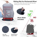 BAGSPRITE Stretchy Stand Mixer Cover with Appliance Slider– Washable Applicance Cover Compatible with KitchenAid Mixer 6/7/8 Quart – Dust Cover with Pockets for KitchenAid Accessories and Attachments