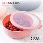 COOK WITH COLOR Prep Bowls with Lids- Wide and Deep Nesting Plastic Small Mixing Bowl Set with Lids, 12 Piece Set - Wide Bowls, Navy
