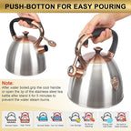 Tea Kettle -2.9 Quart Tea Kettles Stovetop Whistling Teapot Stainless Steel Tea Pots for Stove Top Whistle Tea Pot