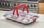 Nifty Solutions Cake Pan & Muffin Pan with Lid, 2 Piece Baking Pans Set - 9 x 13 Cake Pan & 12-Cup Muffin Pan, Non-Stick Pans, Kitchen Bakeware, Dishwasher Safe