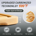 Bamboo Cutting Board Set Non Slip Feet with Holder Over Sink Wooden Cutting Boards Eating Grilling Biard Cutboard Biard Chtting Woodcutting Cuttingboards Voard Oard Bord 12x18 11 x 14 Baords Baord