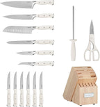 Cuisinart 15-Piece Knife Set with Block, High Carbon Stainless Steel, Forged Triple Rivet, Natural C77CTR-15P