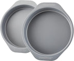 Farberware GoldenBake Bakeware Nonstick Baking Pans/Cake Pan Set, Round, Insulated, Two 8-Inch, Gray