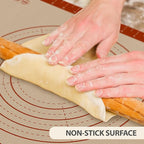 Pastry Mat, 0.7mm Extra Thick 36 x 24 Inches Large Non Stick Silicone Baking Pad, Pie Crust Rolling Supplies for Making Christmas Cookies Bread, Easy to Clean