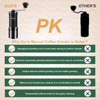 M7 Pro Manual Coffee Grinder,Titanium Coating Conical Burr,Hand Coffee Grinder with External 72 Grinding Scales,All-round Hand Grinder for Pour Over Drip French Press Espresso (Black)