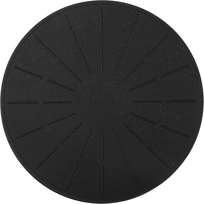 Lazy K Induction Cooktop Mat - Silicone Fiberglass Scratch Protector - for Magnetic Stove - Non Slip Pads to Prevent Pots from Sliding During Cooking_ Black (9.4inches)