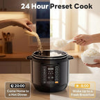 Sweetcrispy 16-in-1 Electric Pressure Cooker 8QT, 12-Preset Multi Cookers with Ceramic Pot, Slow Cook Rice Steamer Sauté Soup Yogurt Maker and More, Recipe Book