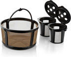 2 Reusable K Cups and Basket Coffee Filter for Keurig K-Duo Hot & Iced Single Serve & Carafe Coffee Maker with MultiStream Technology (Gen 2)