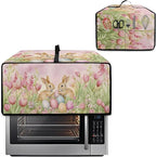 Easter Egg Bunny Tulip Print Toaster Oven Cover for Easter Decor, Dust-proof Case for Air Fryer, Heat-resistant Kitchen Countertop Appliance Protector, (Small-14.5*18.46*9 inches)