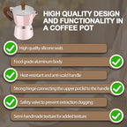 Aluminum 12 Cup 600ml Moka Pot Express Coffee Maker Stovetop Espresso Colorful Coffeemaker Italian Classic Style Brewing Greca Cafe Mocha Machine for Cafeteras Lover Camping Travel and Home Use 20oz