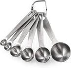 Measuring Spoons: U-Taste 18/8 Stainless Steel Measuring Spoons Set of 6 Piece: 1/8 tsp, 1/4 tsp, 1/2 tsp, 1 tsp, 1/2 tbsp & 1 tbsp Dry and Liquid Ingredients
