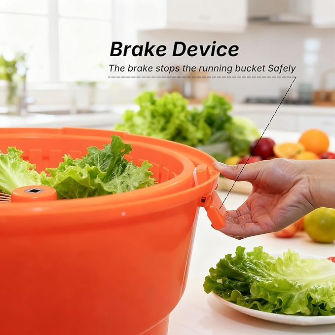 Hakka Restaurant Salad Spinner, 5 Gal/20 Qt Commercial Salad Spinner Large & Lettuce Dryer for Vegetable Friuts