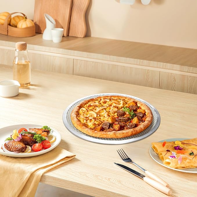 3 Pcs Pizza Screen, 10 Inch Pizza Pan for Oven, Nonstick Pizza Tray for Oven, Dishwasher Safe & Microwave Safe (10inch)