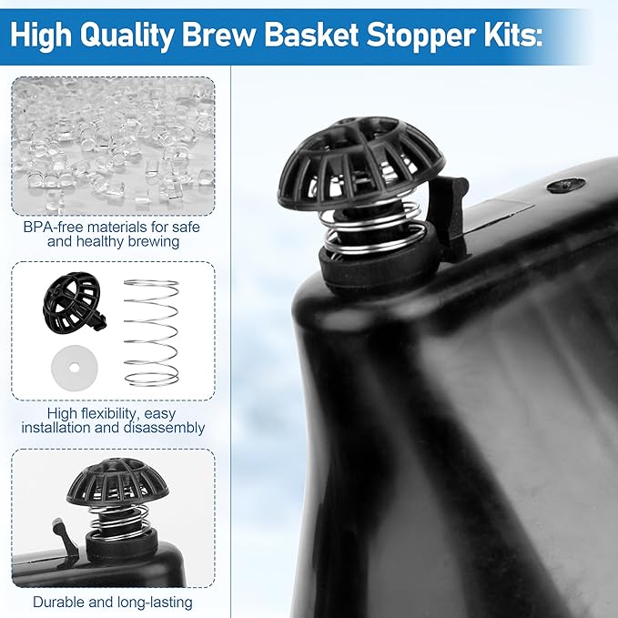 Coffee Machine Brew Basket Bottom Spring Loaded Stopper Kits Replacement for Cuisinart Coffee Makers, Coffee Maker Parts Fit for Cuisinart DCC-1200, DCC-1200BCH, DCC-1200BW Brew Basket,2Pack